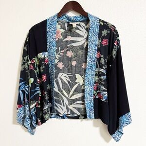 Ku De Ta Floral Beaded Sequin Crop Kimono Cardigan